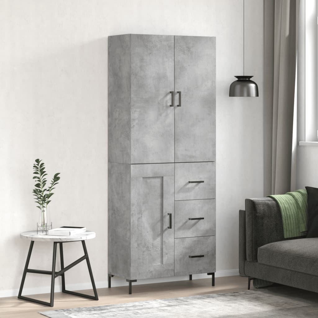 Highboard Concrete Grey 69.5 x 34 x 180 cm Particleboard