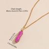 Wire Wrapped Hexagon Pillar Necklace Bullet Point Shaped Pendant Necklace Natural Stone Pendant Clavicle Chain Necklace