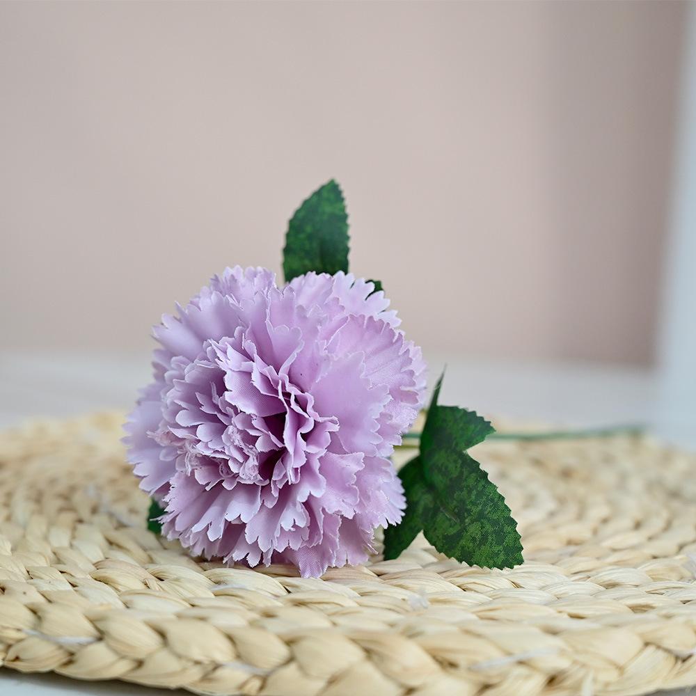 

Имитация гвоздики, День матери День учителя Имитация цветка Аксессуары из шелковой ткани С ручкой из искусственных цветов Одиночный Сделай сам Одиночный цветок светло-фиолетовый