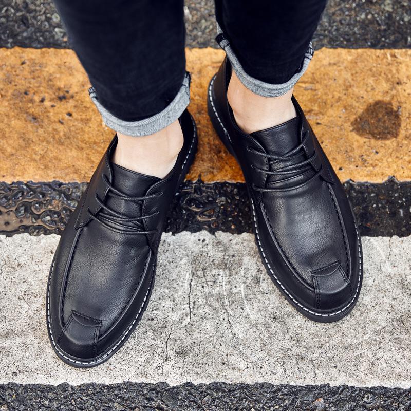 

2025 spring new men s leather shoes, youth Korean shoes, British casual shoes 47
