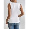 Damen Europäischer Stil 3D Blumen Dekoration Einfarbig Ärmellos Crop Tanktop