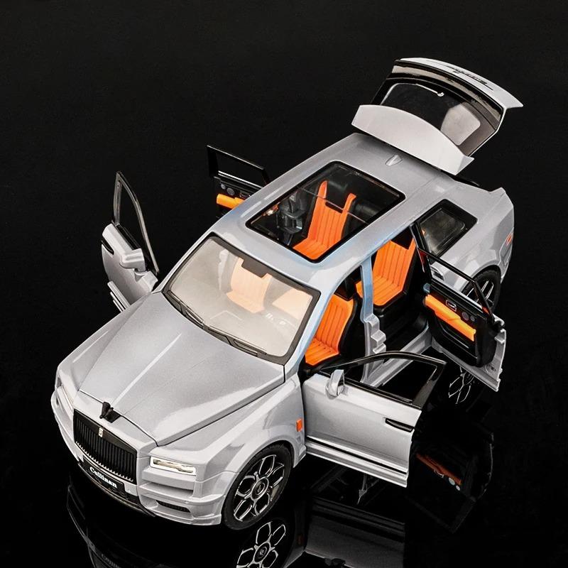 Diecast Metal Toy Car 1/20 for Rolls-Royce Cullinan SUV Off-Road Alloy Model Car Simulation Sound Light Toy for Kids