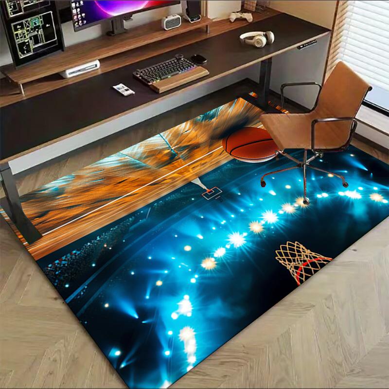 Tappeto per Sedia da Ufficio in Cristallo Vellutato Campo da Basket Tappeto per Area - Antiscivolo, Tappetino per Pavimento, Tappeti per Sedia da Scrivania Ufficio, Regalo di Natale - 1106213