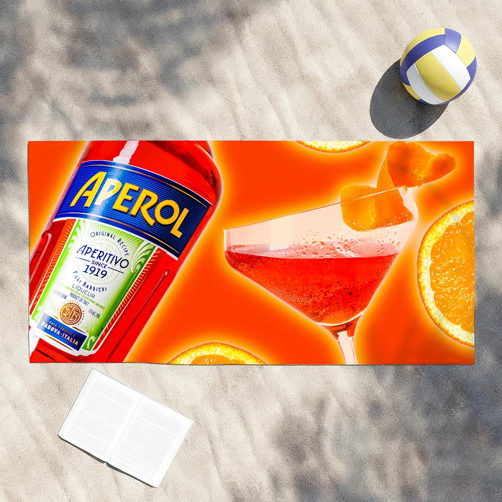 A-Aperol-Spritz Coole Mode Handdoek Douche Sauna Reizen Spa Sneldrogend Sportschool Accessoires Zacht Grote Strandhanddoeken W30*H60(CM)