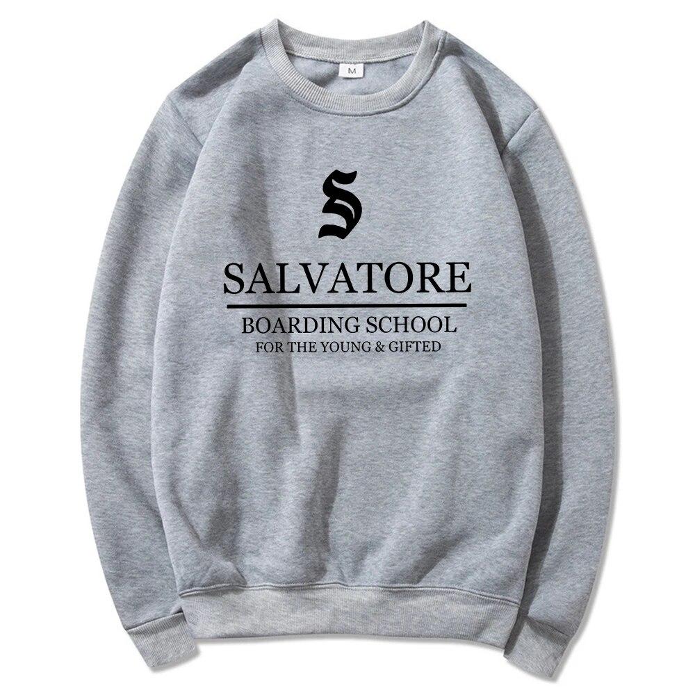 Unisex HoodieTV Show Vampire Diaries Sweatshirt Salvatore Boarding School Hoodie Damon Stefan Salvatore Mystic Falls Crewneck Sweatshirts