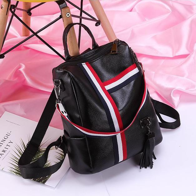 Ribbon Pendant Bear Two-way Shoulder Backpack for Women