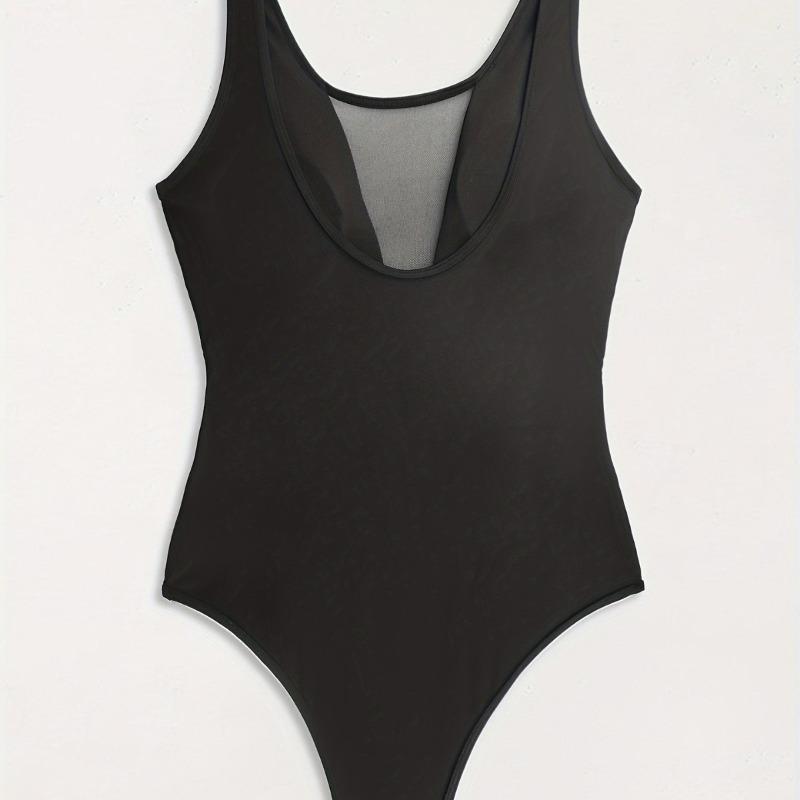 New European and American Black Conservative Tight-fitting Spot Triangular One-piece Swimsuit for Women