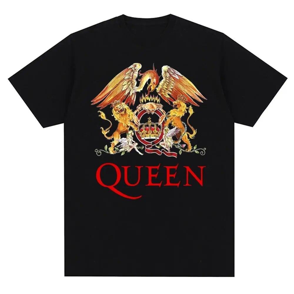 Vintage Queen Rock Music Band Tričko s grafickým potiskem Móda Pro volný čas Crew Krátký rukáv Tričko větší velikosti Dámské