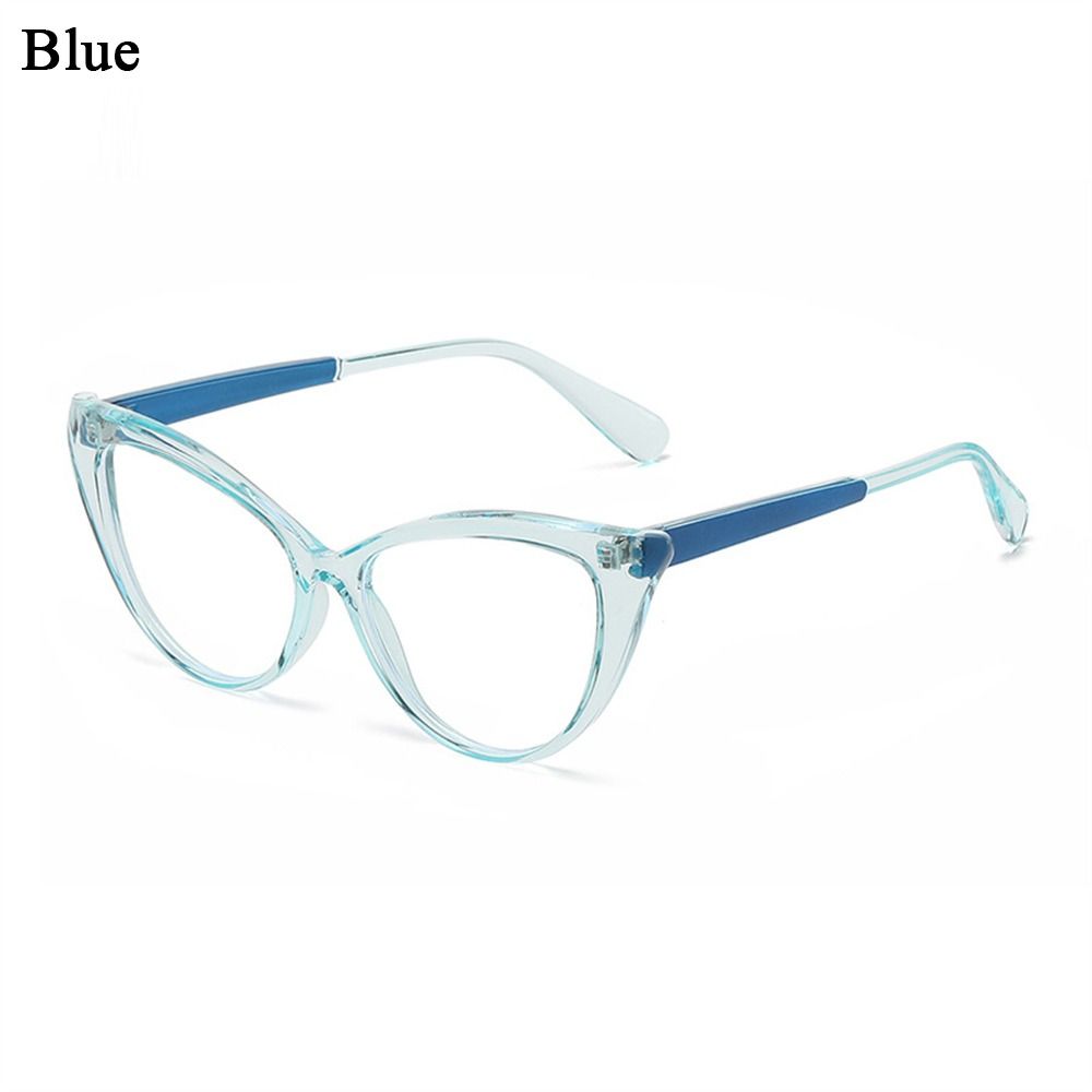 Fashion Cat Eye Design Leopard Print Women Anti-Blue Light Glasses Big Frame Transparent Lens Vision Care Computer Eyeglasses
