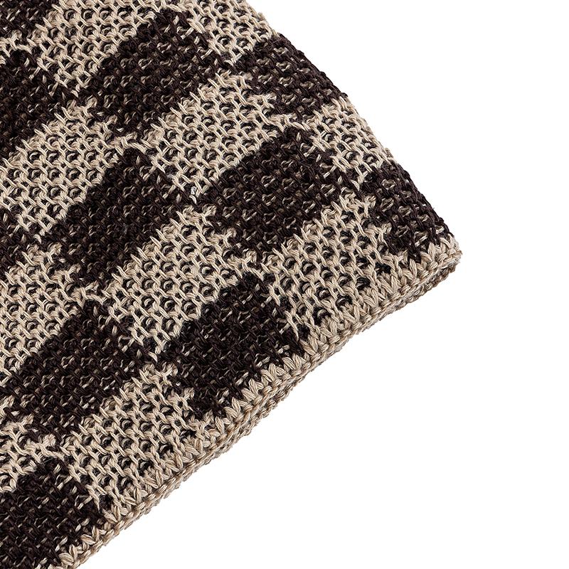 New Unisex Slouchy Winter Hat Two Tone Grid Design Beanie Hats For Men Women Casual Decor Winter Ski Knitted Hats