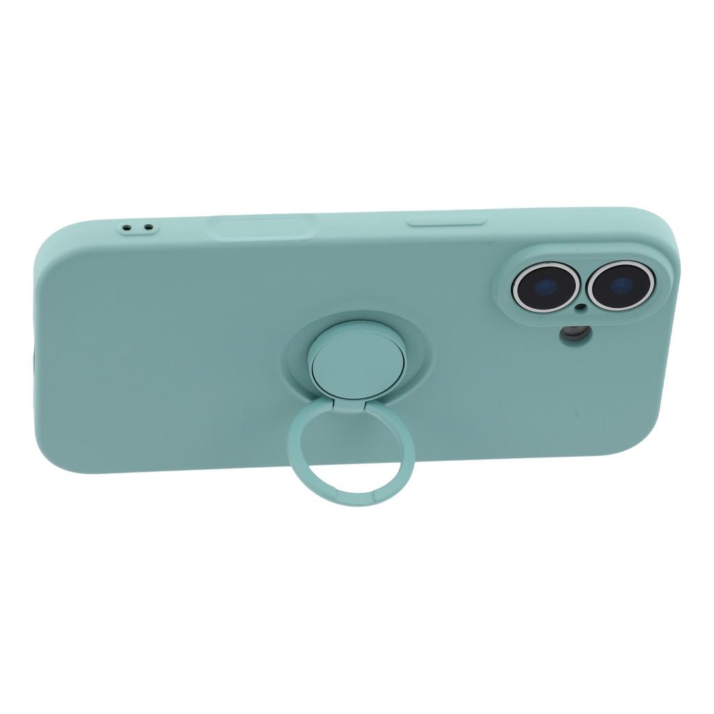 For iPhone 17 Silicone Case with Strap Ring Kickstand Phone Cover