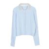 Spring/Autumn 2025 Women's Patchwork Cable Knit Cardigan with Peter Pan Collar