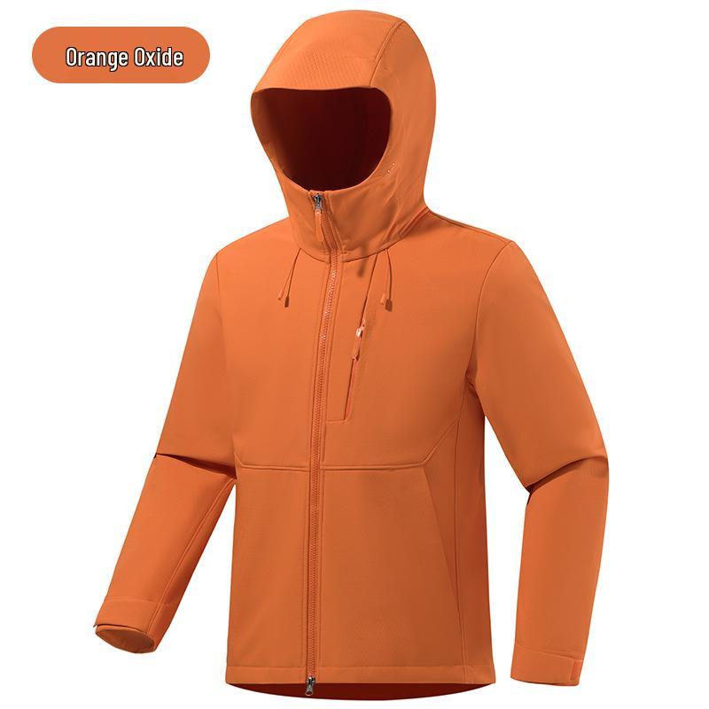 Unisex Plaid Fleece Soft Shell Jacket: Hooded, Windproof, Waterproof, Breathable, Warm, Customizable. M (Weight 125-140)