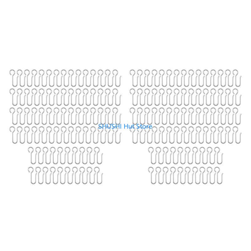 Curtain Hanging S13 Hook Set, Curved 80Pcs Curtain Hook for Home & Office Window Treatments D57B