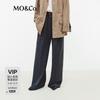 MO&Co. Women's High-Waisted Straight-Leg Wool Blend Pants