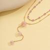 European/American Chic Multi-Layer Necklace Set: Natural Stone Beads & Alloy Clavicle Chains