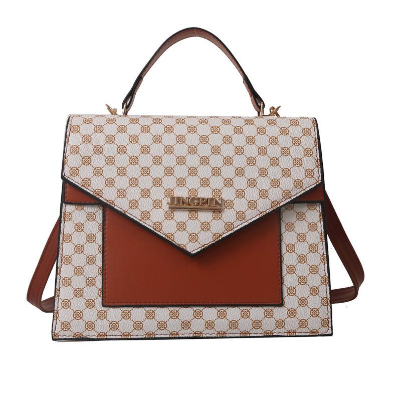 

Exquisite Color Patchwork Shoulder Bag For Women With Retro Vintage Charm бежевый