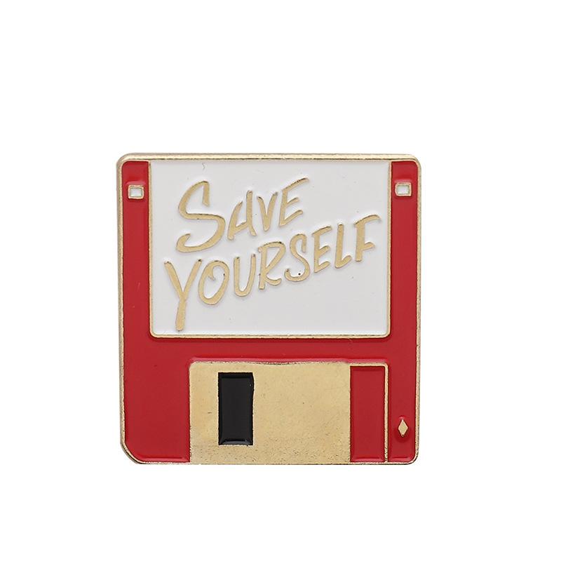 Usb Memory Card Vinyl Record Typewriter Enamel Pin Brooch Cartoon Women Men Denim Jackets Lapel Pins Backpack Badges Kids Fashio