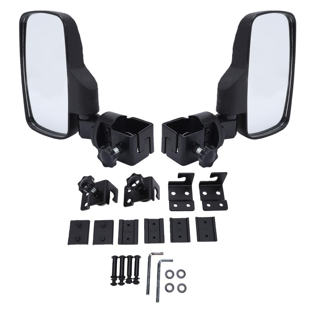 Golf Cart Side Rearview Mirror 360 Degrees Adjustable Angle Universal Golf Cart Side Mirrors for 1in 1.25in Square Tube