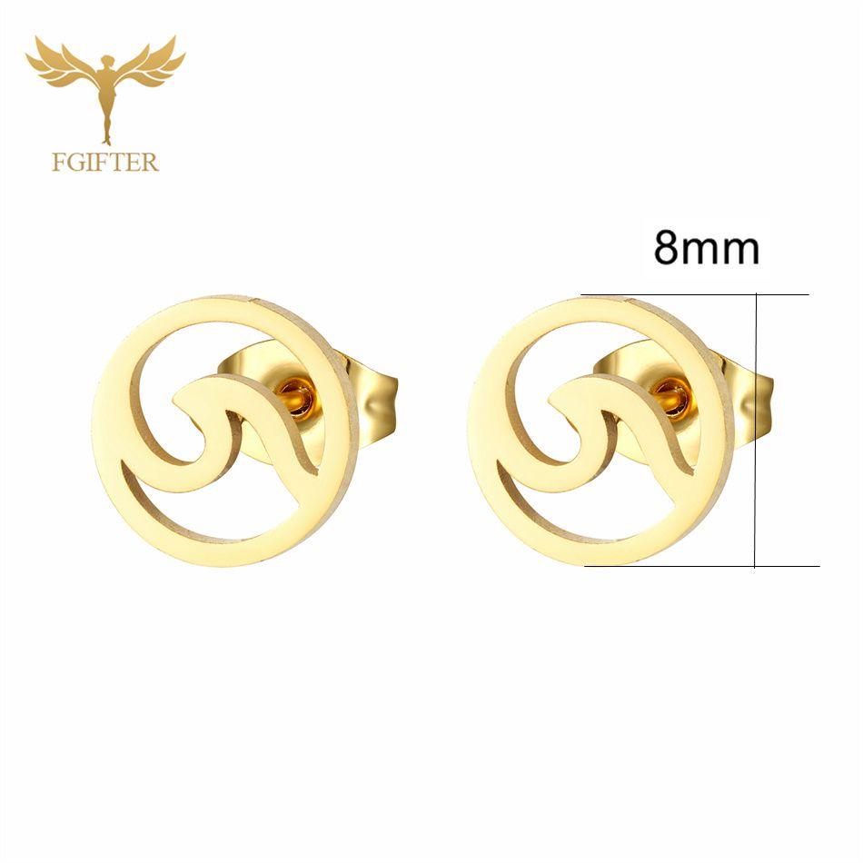 12 Paare Einfache Geometrische Ohrringe Großhandel Rund Quadratisch Stern Blitz 8 Stil Edelstahl Stecker Ohrringe Set Frau Zirkon