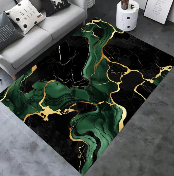 

Black White Gold Marble Area Rug Modern Home Decor Home Decor Living Room Bedroom Vintage Pattern Design Non Slip Durable Rug 40X60cm
