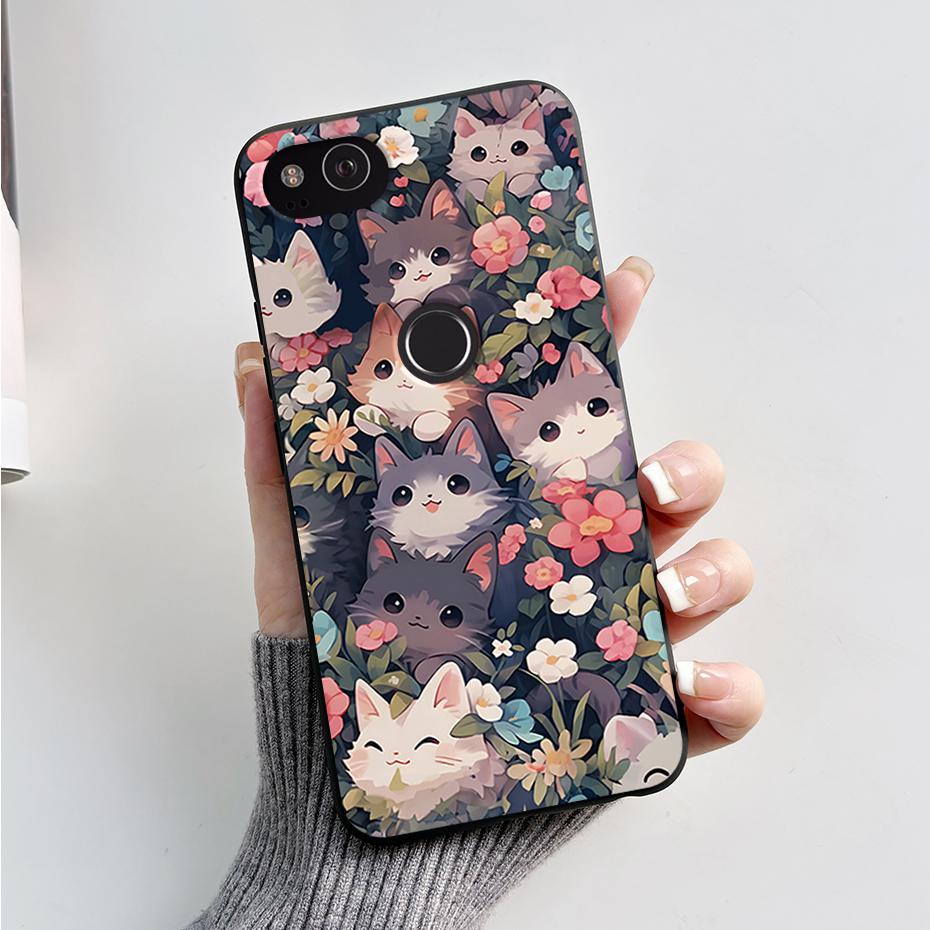 Matte Case For Google Pixel2 Pixel 2 XL Shockproof Cartoon Phone Cover for Google Pixel 2 XL 2XL Soft Silicone TPU Cases Bumper
