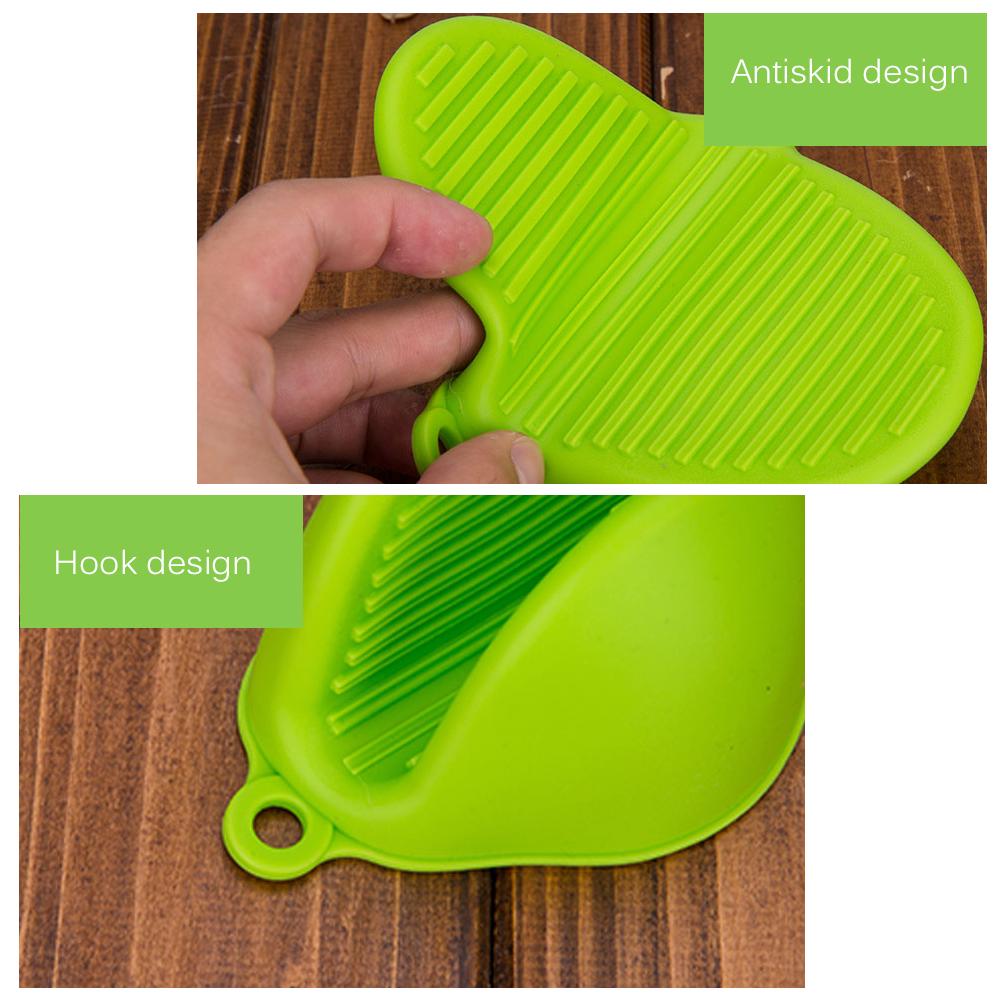 2pcs Mini Oven Mitts Silicone Mitt Cooking Pinch Mitts Heat Insulation Heat Resistant Finger Protector Pinch Grip