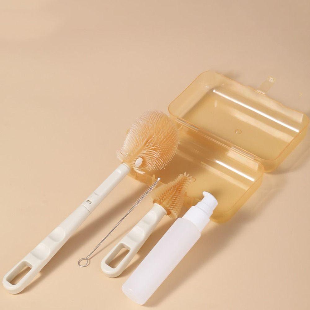 

Multipurpose Baby Bottle Cleaner Brush with Box Silicone Bottle Brush Toddler білий