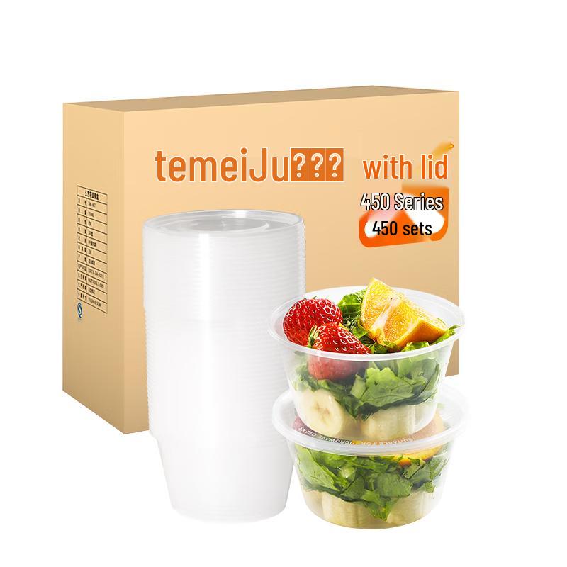Temeiju Disposable Round Food Containers with Lids
