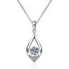 Lover Valentine's Day White Gold  Necklaces Women Wedding Moissanite Diamond  Water Drop Pendant Girl Birthday Gift
