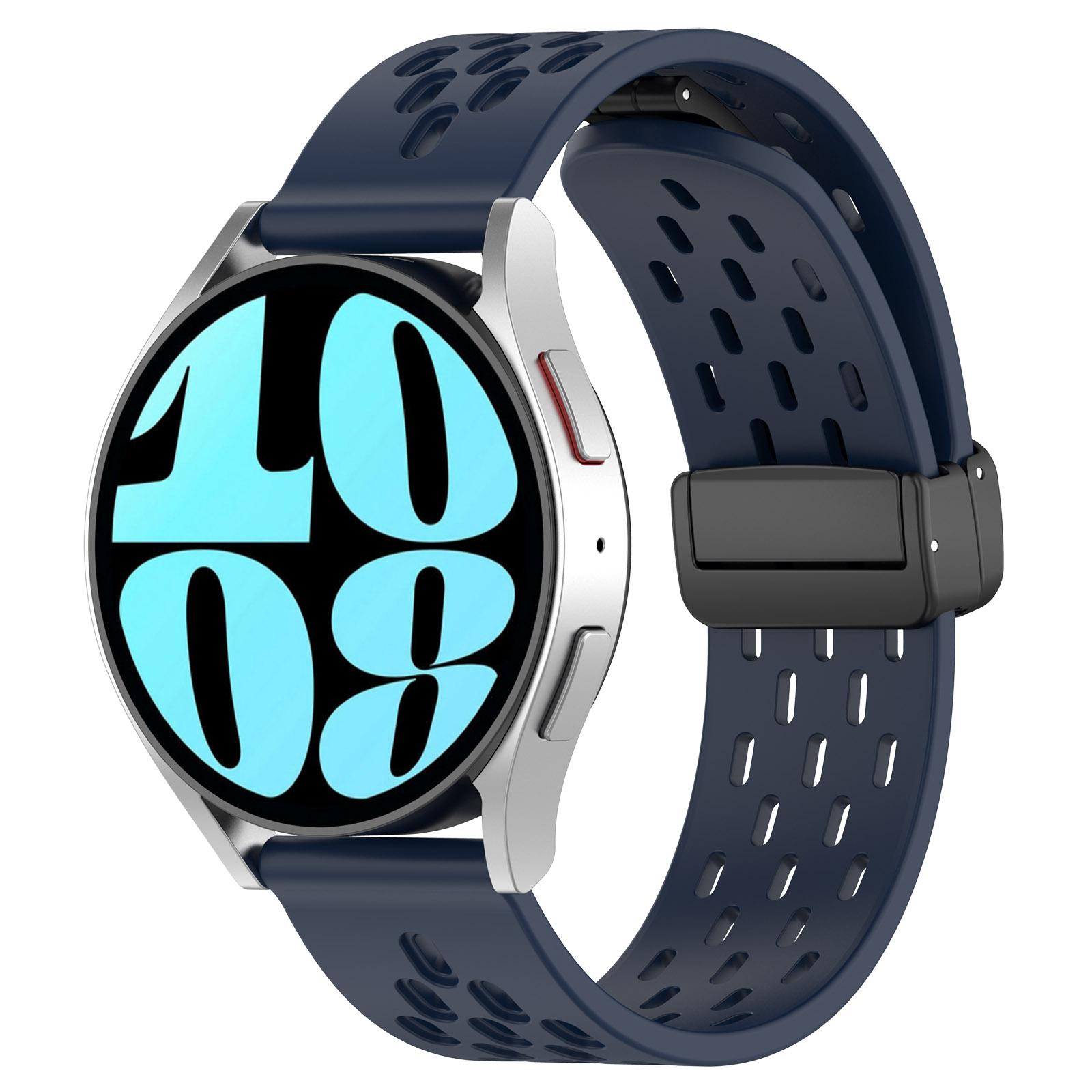 

22mm 20mm Strap for Samsung Galaxy watch 7/6/5 Pro/4 classic/active Magnetic Silicone bracelet correa HUAWEI GT 3 4 5 6 Pro Band 20mm watch strap полуночно-синий