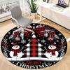 1pc Christmas Snowman Ornament Chair Carpet for Office, Round Non Slip Durable Large Size Office Carpet, Suitable for Office