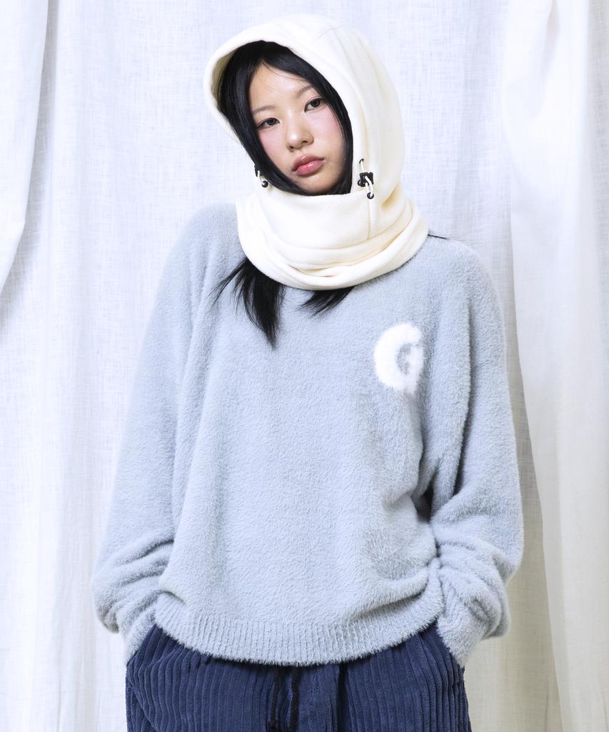 GLACK Gnt066 Laffin Hairy Pullover Knit (Gray)