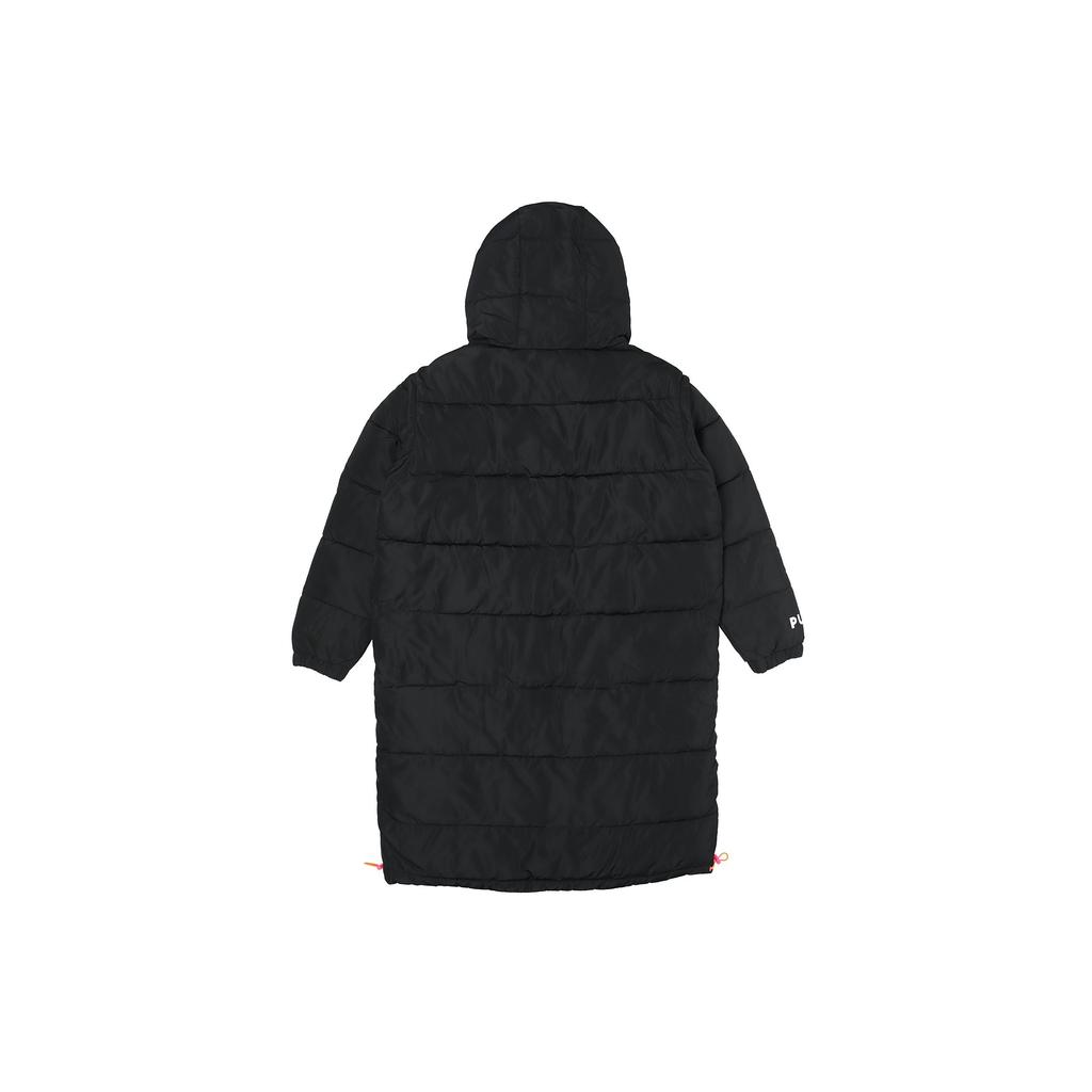 Puma Hooded Sports Warm Mid-Length Cotton Coat Women Coats Black 577708-01