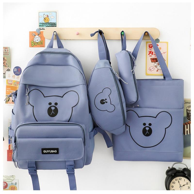 Junior High School Students Backpack Multi-piece Set High School Students Lightweight Ins Campus Sweet Student Backpack