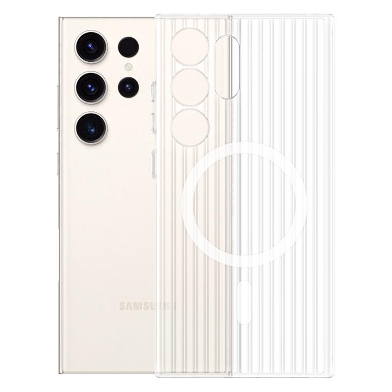 

Suitable for Samsung S24 Ultra Matte Mobile Phone Case Corrugated Ice Fog S24+ Magnetic Suction Anti-fall Full Cover Protective Case Samsung Galaxy S24