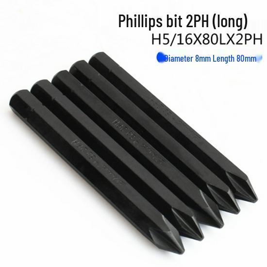 Phillips Impact Driver & Screwdriver Bits – Magnetic, Wear-Resistant Chrome Vanadium Alloy Steel