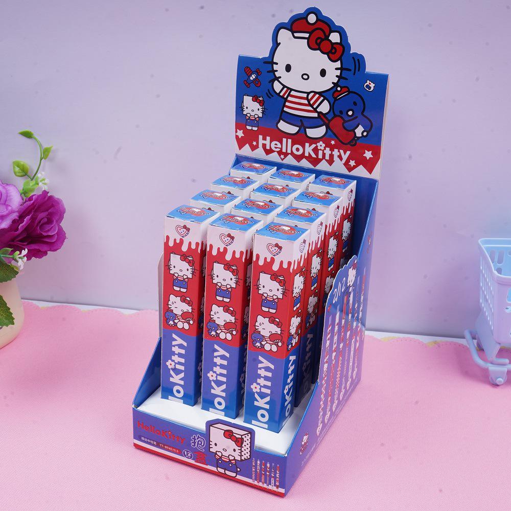 Креативная черная гелевая ручка Hello Kitty - Мультяшная нажимная ручка для школьников 0.5mm