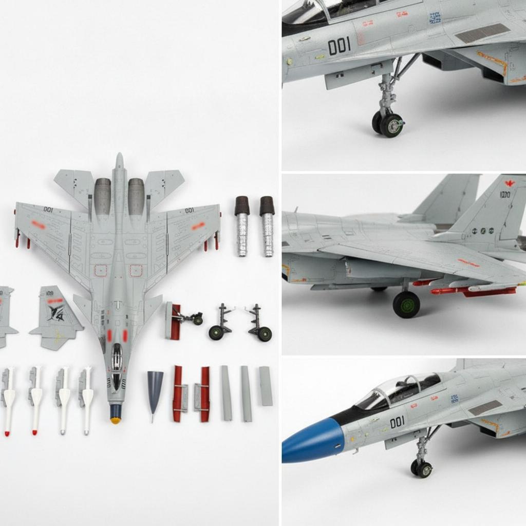 Fighter Model Kit with Display Stand 1:72 Scale CarrierBased Detailed Toy for Aviation