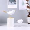 Resin Cute Bird Figurine European Ornaments Geometric Origami Animal Statue Home Office Bird Sculpture Abstract Home Decor
