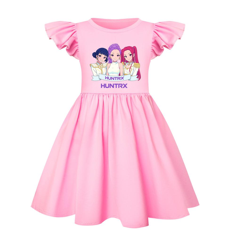 5026 Kids Girls Mira Zoey Rumi Printed Ruffle Short Sleeves Casual Dress
