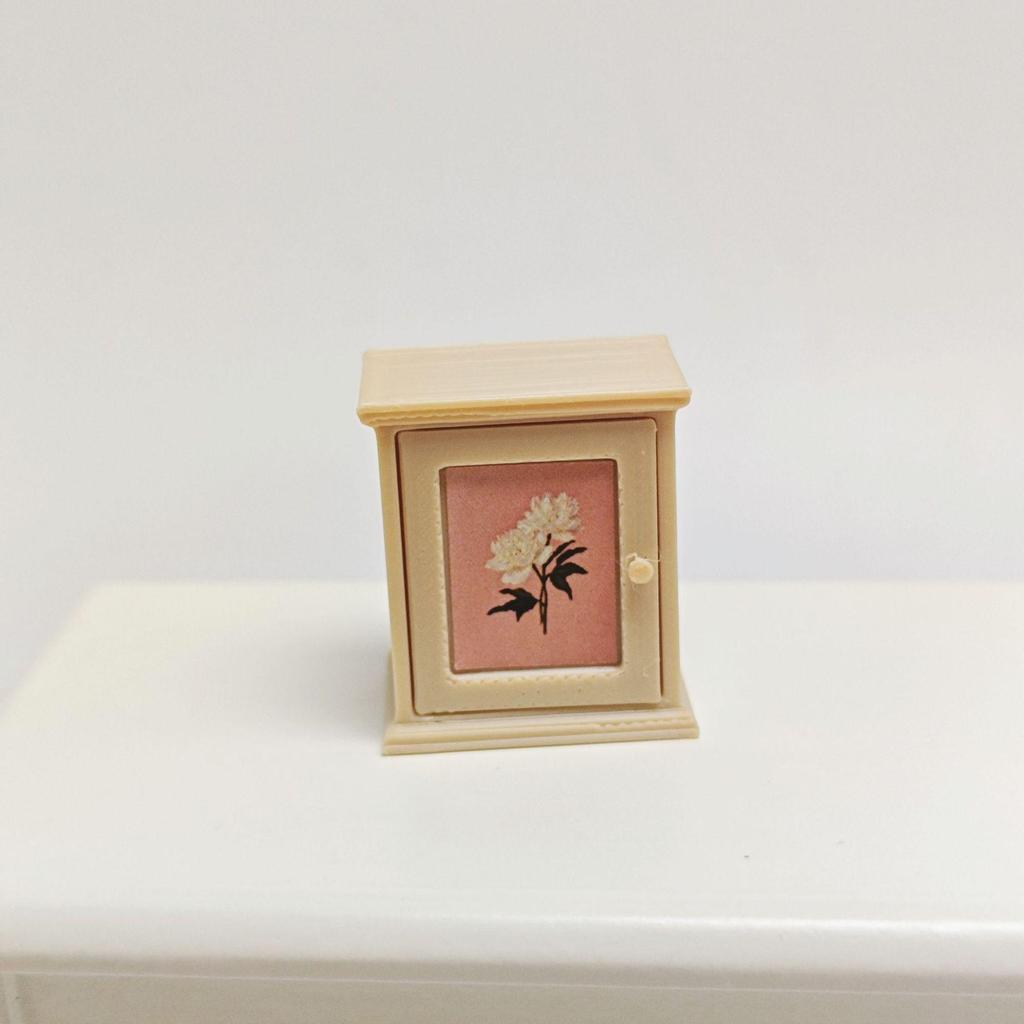 1/12 Scale Dollhouse Miniature Wall Cabinet with Food Toys and Ornaments
