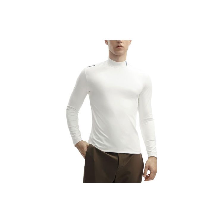 

FILA Solid Color High Neck Pullover Long Sleeve Regular Fit T-Shirt Men Tops White F11M412212F-WT XL