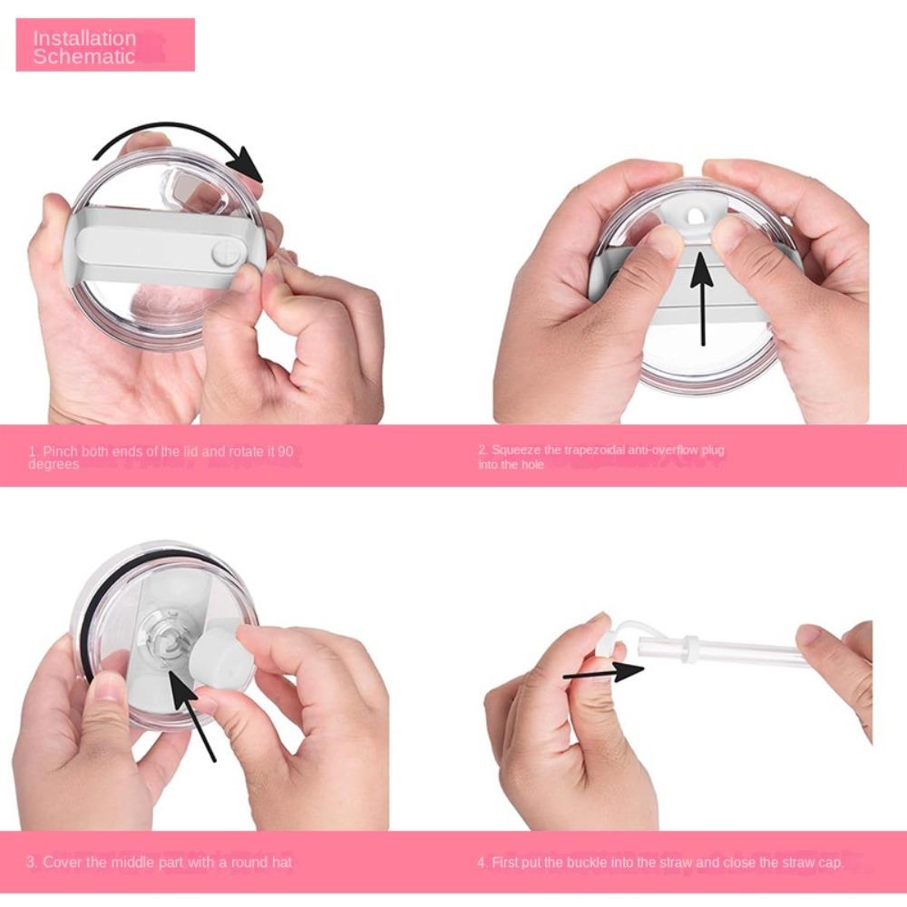 3Pcs/Set Dustproof Straw Cover Cap for Stanley Cup 20/30oz/40oz for Stanley Cup Accessories