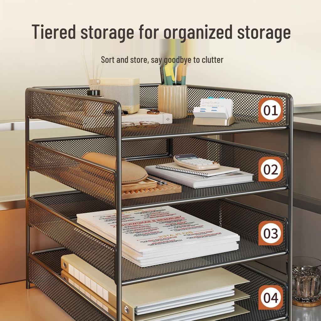 Multi-Functional Metal Document Rack - Large Capacity Office Storage Organizer