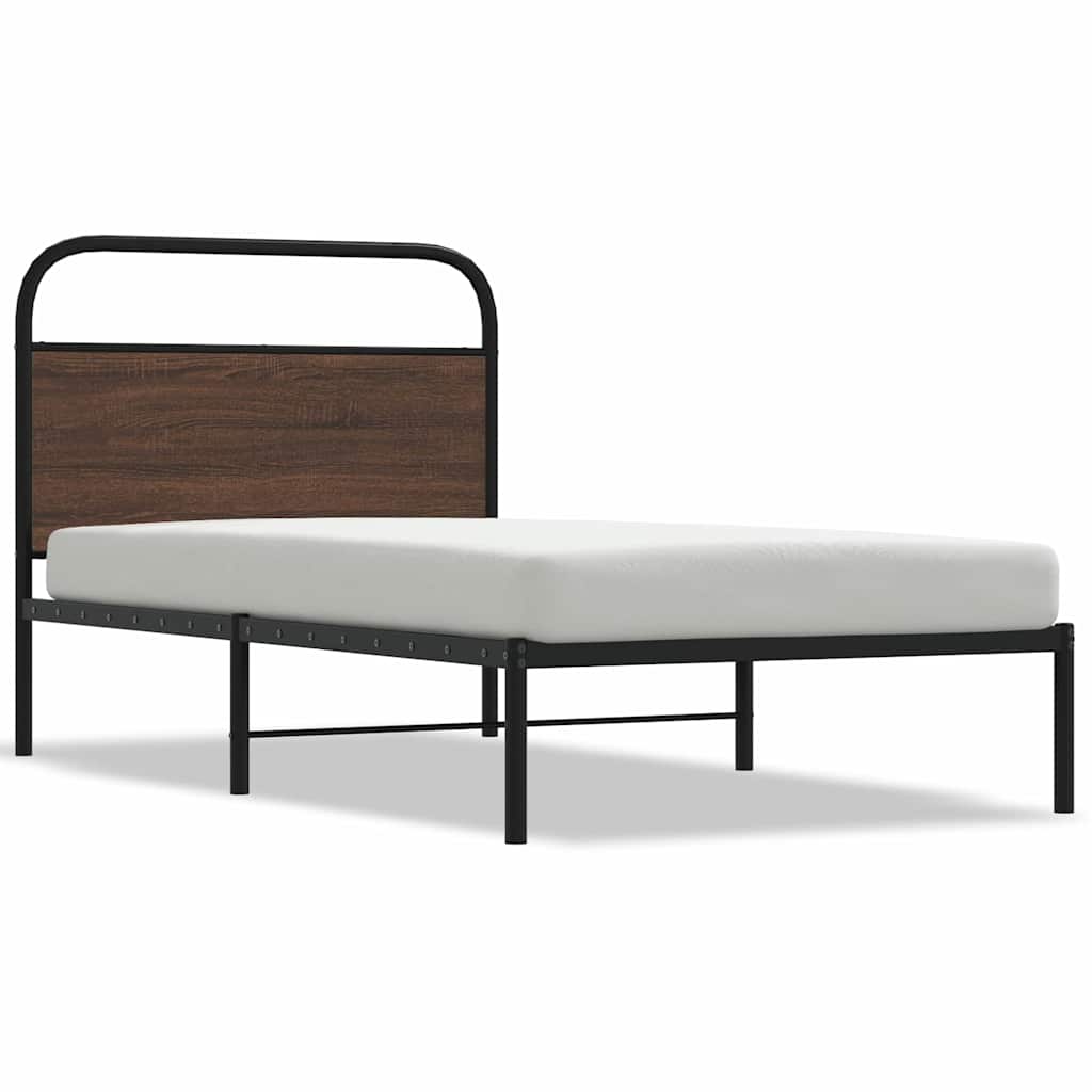 Bed Frame without Mattress 90 x 190 cm Brown Oak Effect