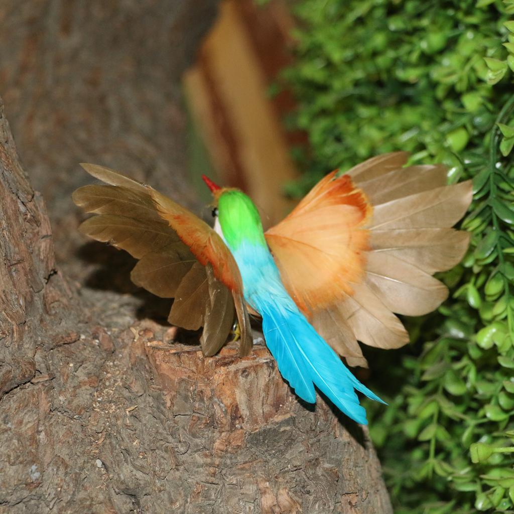 Realistic Bird Decoration Polyethylene Feathered Figurine for Christmas Party and Halloween Home Decor