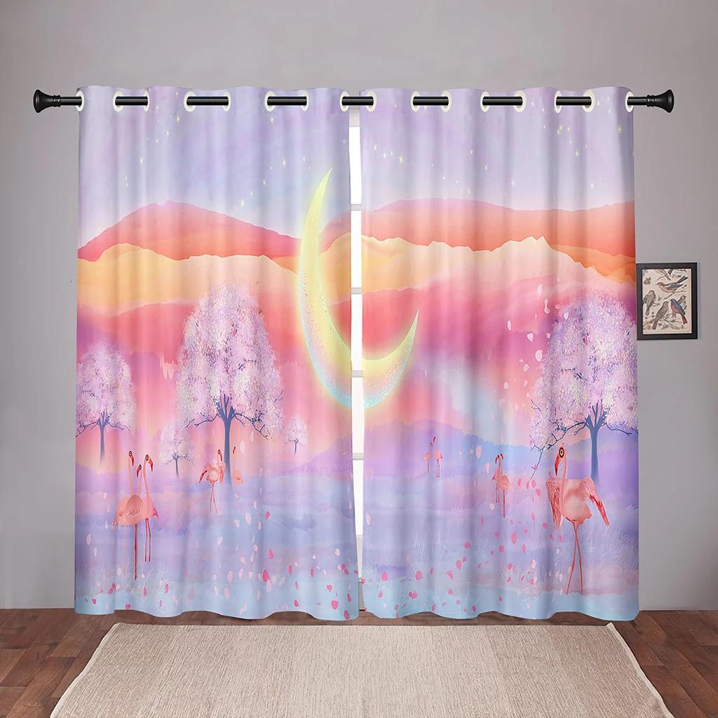 Luxury Moon Sky Cloud Star Blackout Window Curtains for Bedroom Living Room Bathroom Kicthen Door Hall High Shading New Pattern