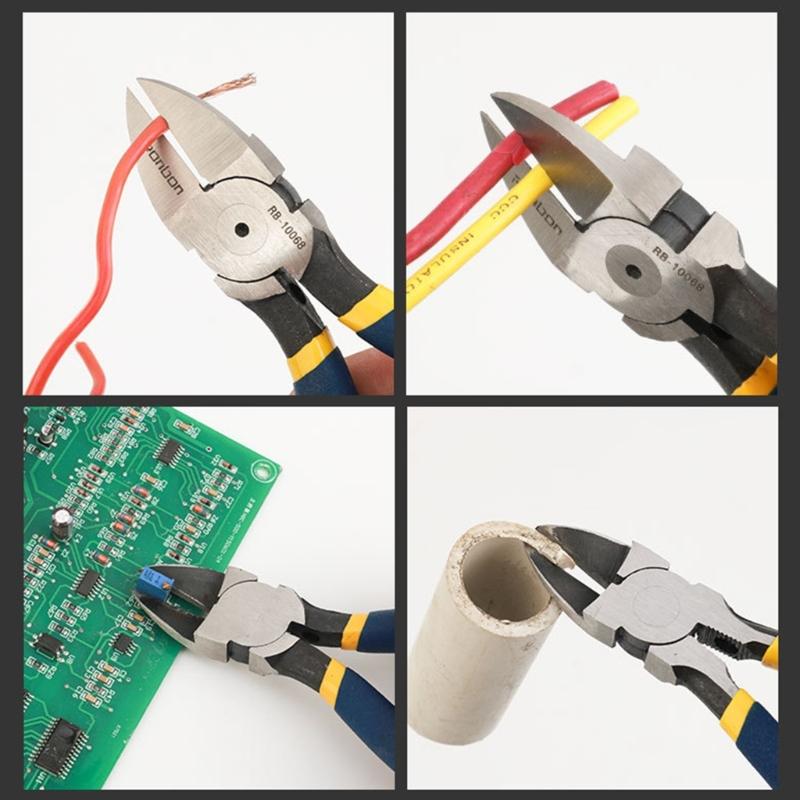 Diagonal Cutting Pliers DIY Wire Cutters Electricians Repair Hand Tool HRC58±2 Hardness Wire Cutters Electronics Plier