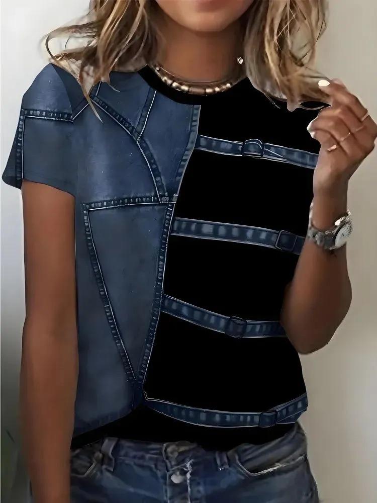 Creative Fun 3D Printed Cow T-shirt with Fashionable, Neutral and Cute Harajuku Style Casual Short Sleeves